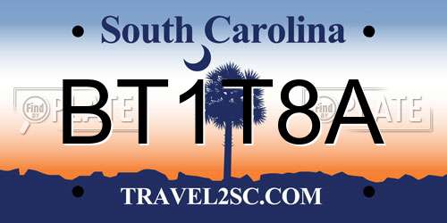 BT1T8A South Carolina License Plate