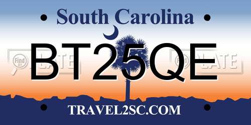 BT25QE South Carolina License Plate