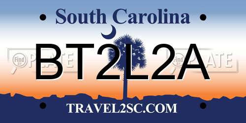 BT2L2A South Carolina License Plate