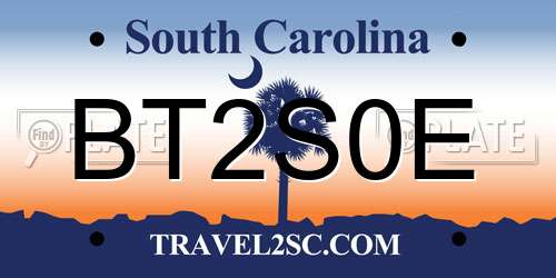 BT2S0E South Carolina License Plate