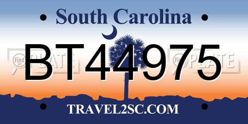 BT44975 South Carolina License Plate