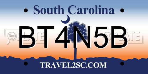 BT4N5B South Carolina License Plate