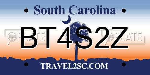 BT4S2Z South Carolina License Plate