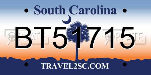 BT51715 South Carolina License Plate