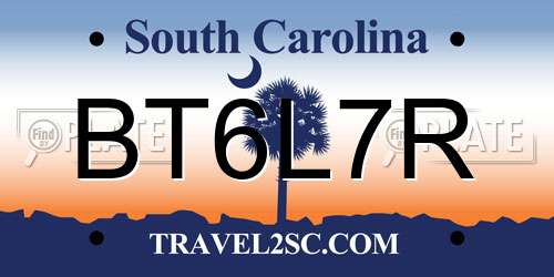 BT6L7R South Carolina License Plate
