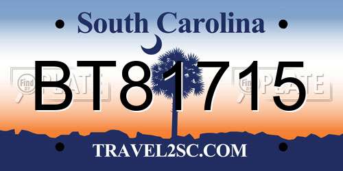 BT81715 South Carolina License Plate
