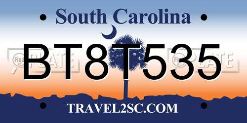 BT8T535 South Carolina License Plate