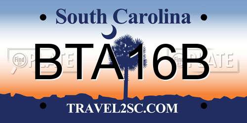 BTA16B South Carolina License Plate