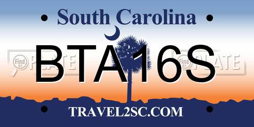 BTA16S South Carolina License Plate