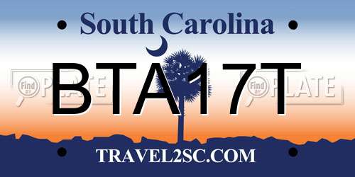 BTA17T South Carolina License Plate