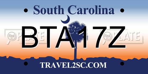 BTA17Z South Carolina License Plate