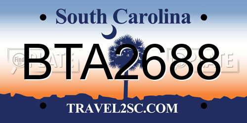 BTA2688 South Carolina License Plate