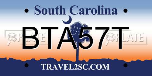 BTA57T South Carolina License Plate