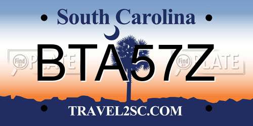 BTA57Z South Carolina License Plate