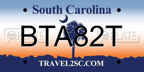 BTA82T South Carolina License Plate