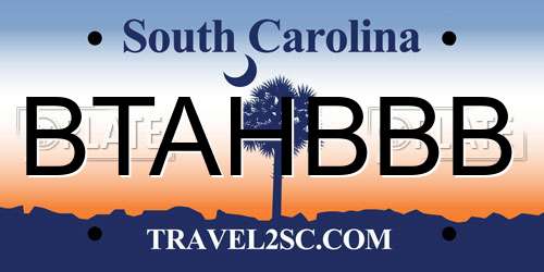BTAHBBB South Carolina License Plate