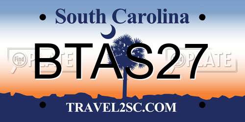 BTAS27 South Carolina License Plate