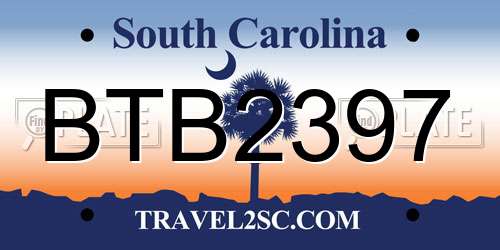 BTB2397 South Carolina License Plate