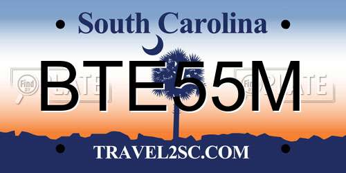 BTE55M South Carolina License Plate