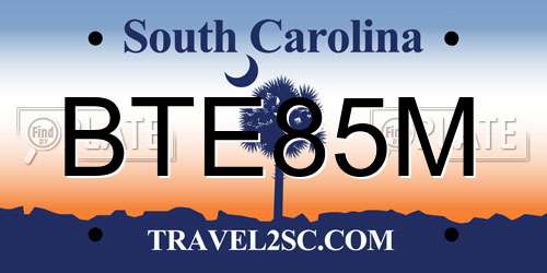BTE85M South Carolina License Plate