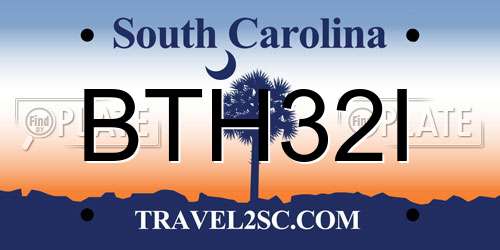 BTH32I South Carolina License Plate