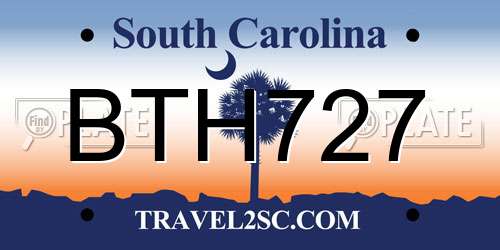 BTH727 South Carolina License Plate