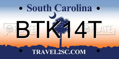 BTK14T South Carolina License Plate
