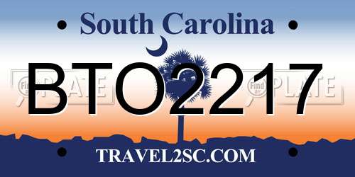BTO2217 South Carolina License Plate