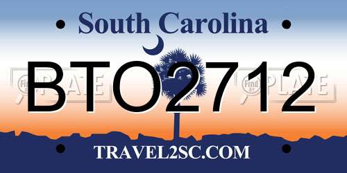 BTO2712 South Carolina License Plate