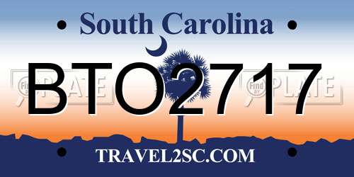 BTO2717 South Carolina License Plate
