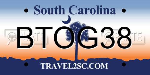 BTOG38 South Carolina License Plate