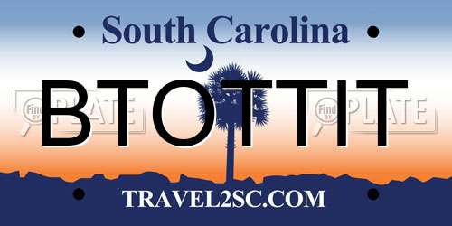 BTOTTIT South Carolina License Plate