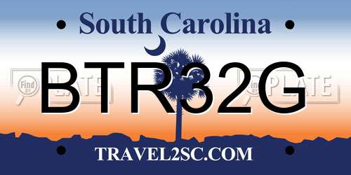 BTR32G South Carolina License Plate