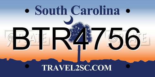 BTR4756 South Carolina License Plate
