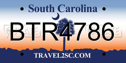 BTR4786 South Carolina License Plate