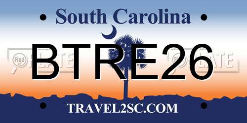 BTRE26 South Carolina License Plate