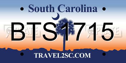 BTS1715 South Carolina License Plate