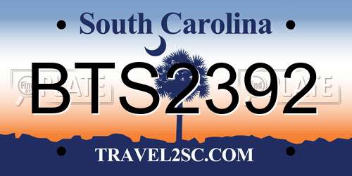 BTS2392 South Carolina License Plate