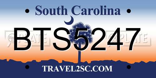 BTS5247 South Carolina License Plate