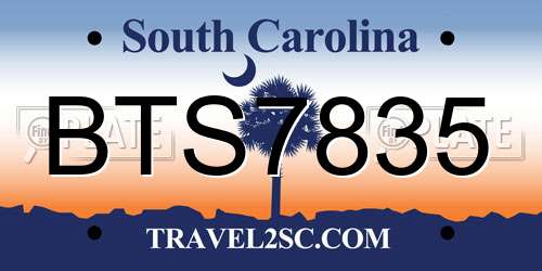 BTS7835 South Carolina License Plate