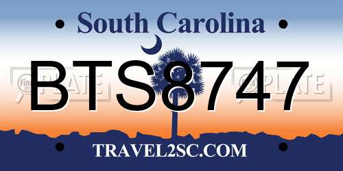 BTS8747 South Carolina License Plate