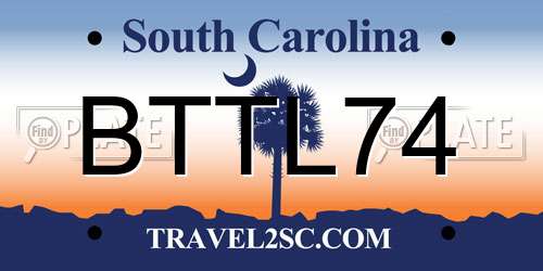 BTTL74 South Carolina License Plate