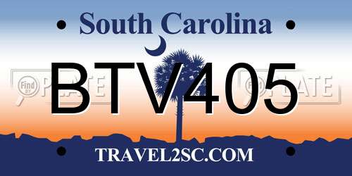 BTV405 South Carolina License Plate