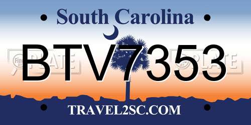 BTV7353 South Carolina License Plate