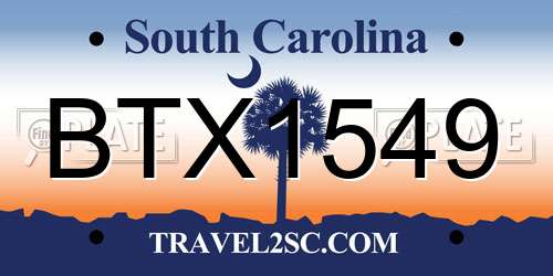 BTX1549 South Carolina License Plate