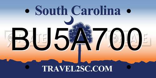 BU5A700 South Carolina License Plate