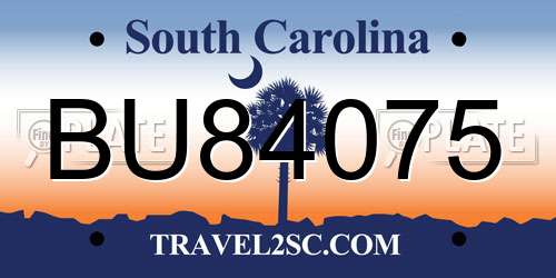 BU84075 South Carolina License Plate