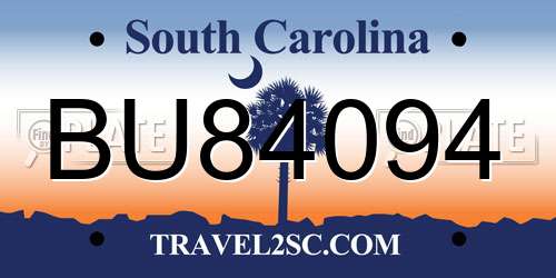 BU84094 South Carolina License Plate