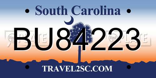 BU84223 South Carolina License Plate