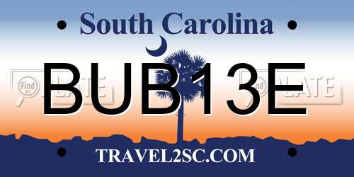 BUB13E South Carolina License Plate